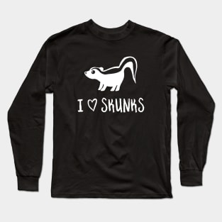 I Heart Skunks for Skunk Lovers Long Sleeve T-Shirt